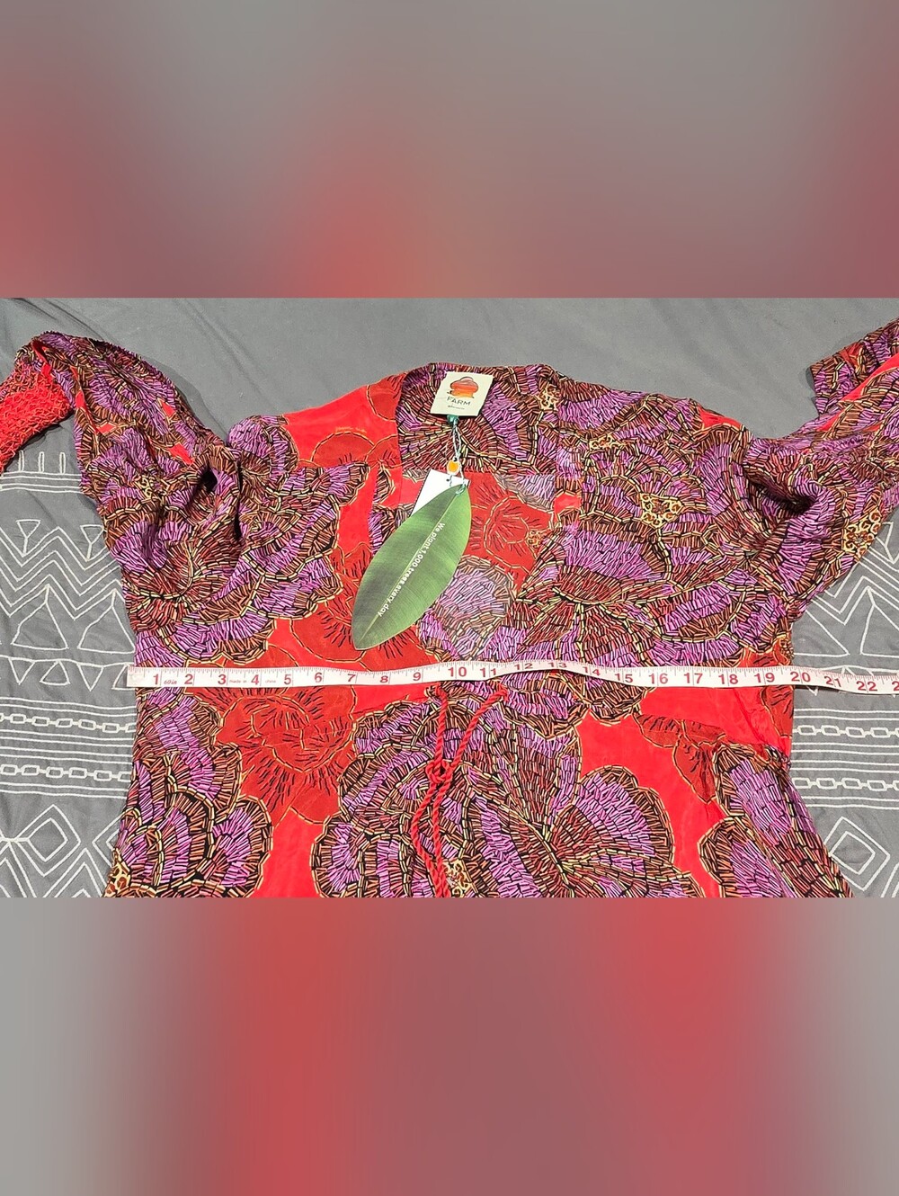 Farm Rio Sequin Flowers Red Maxi Dress Size Medium - Picture 6 of 9